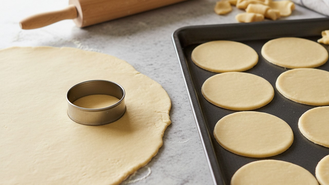 Prepare the dough and cut rounds