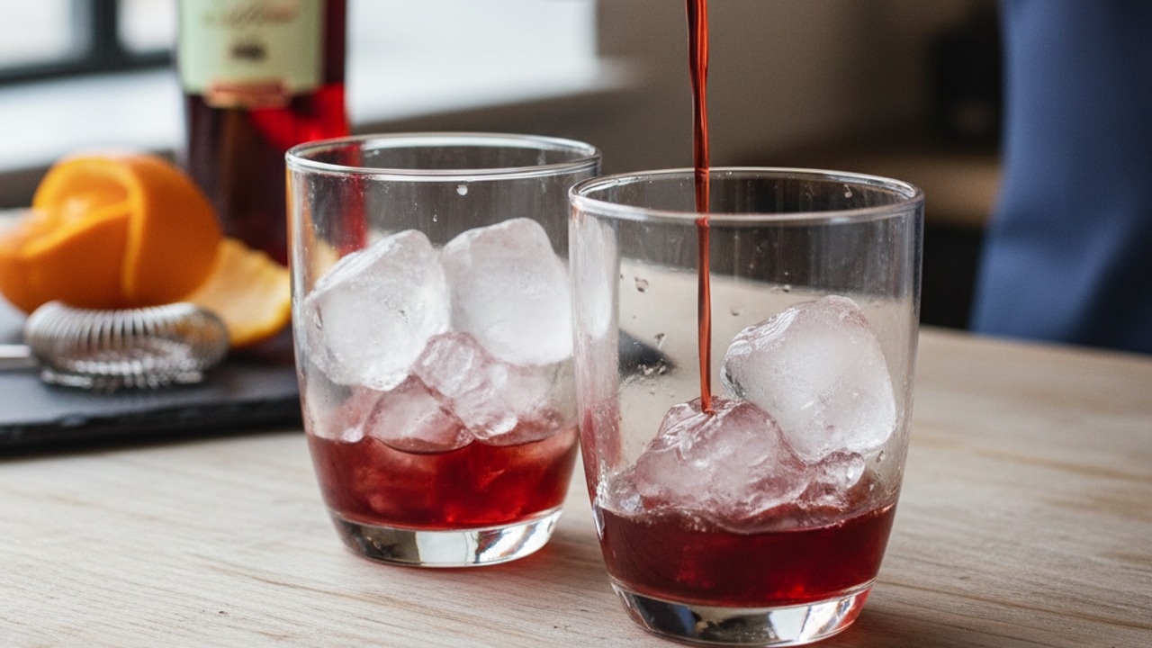 Measure and pour Campari
