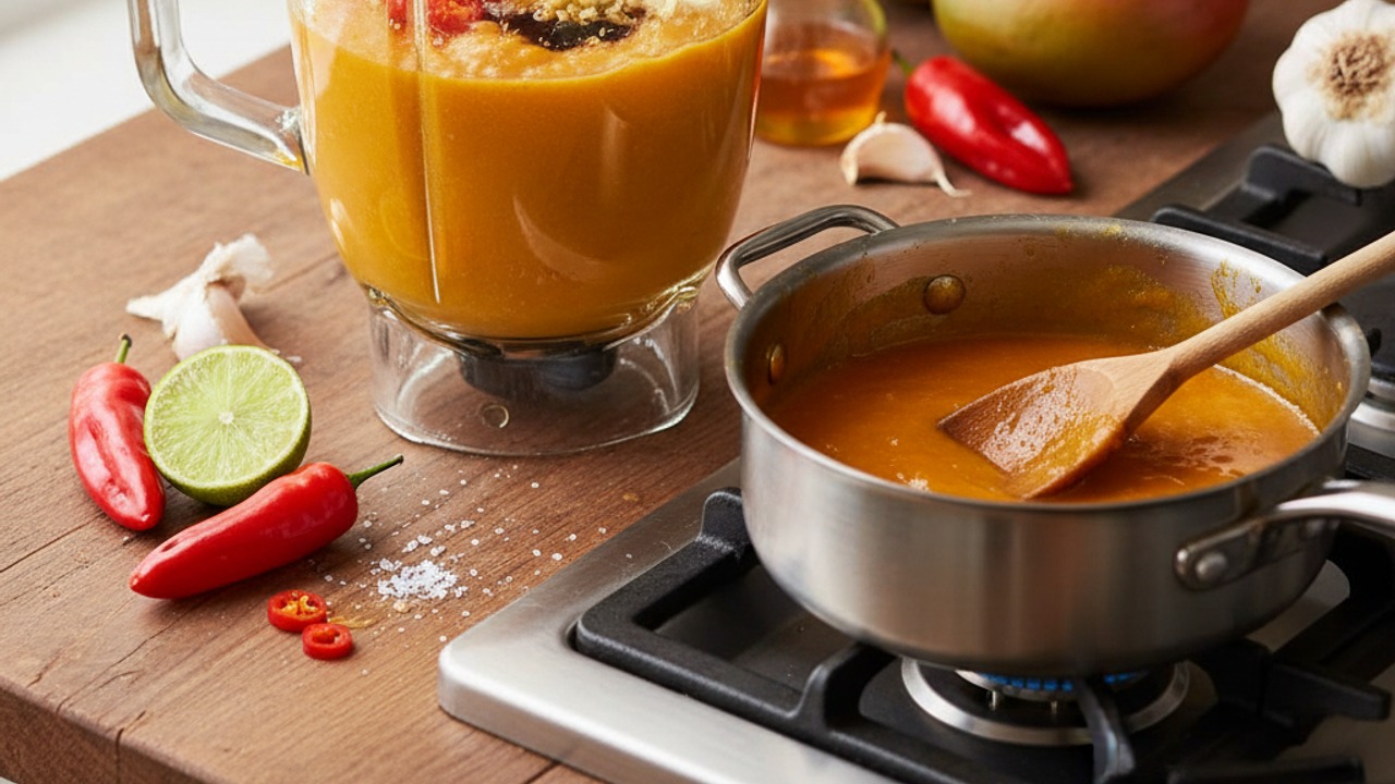 Make the mango-habanero glaze