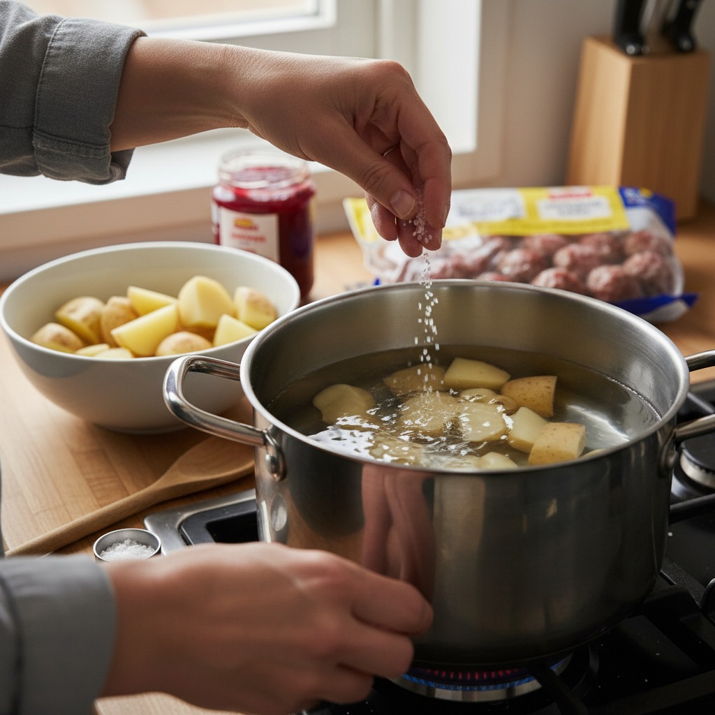 Start the potatoes