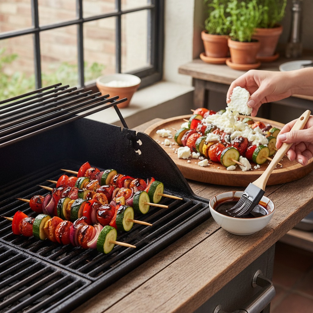 Grill, glaze and finish with feta