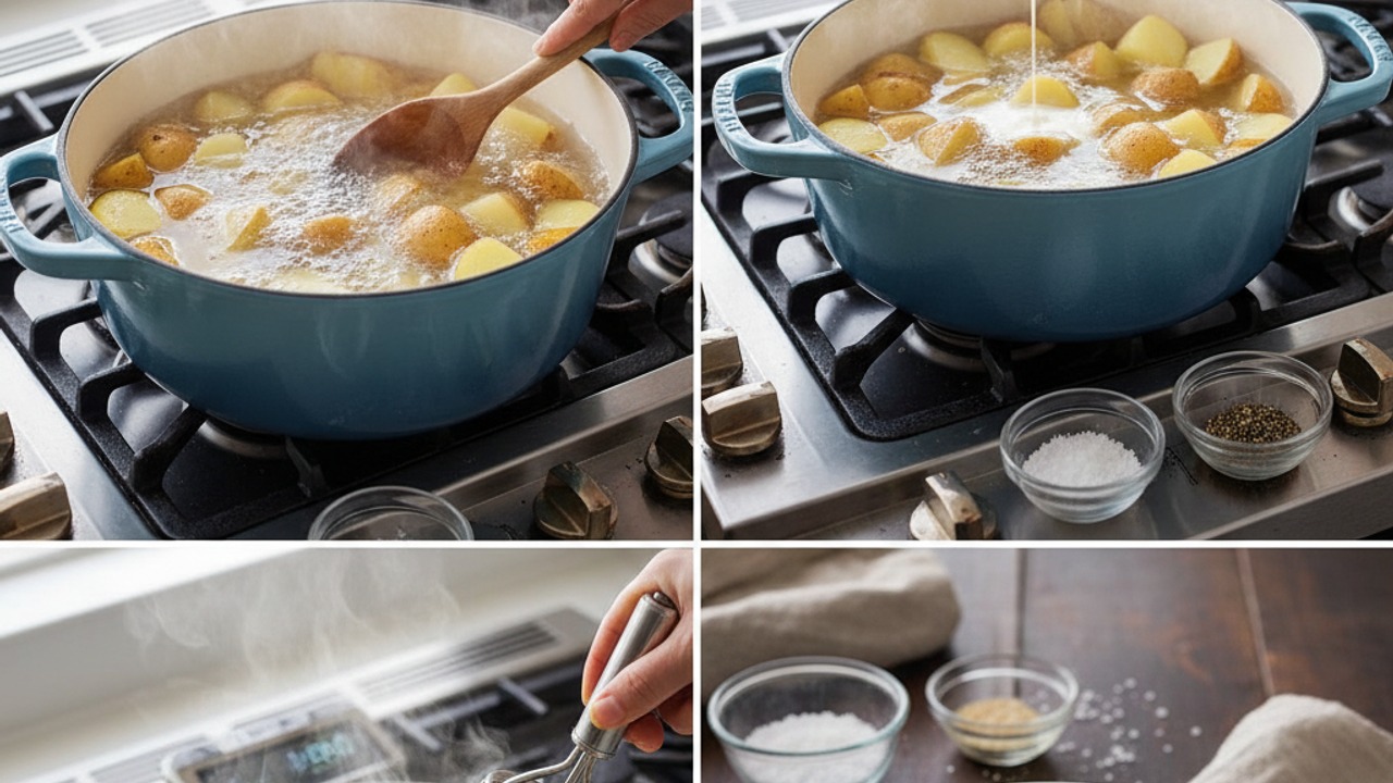 Cook and mash the potatoes