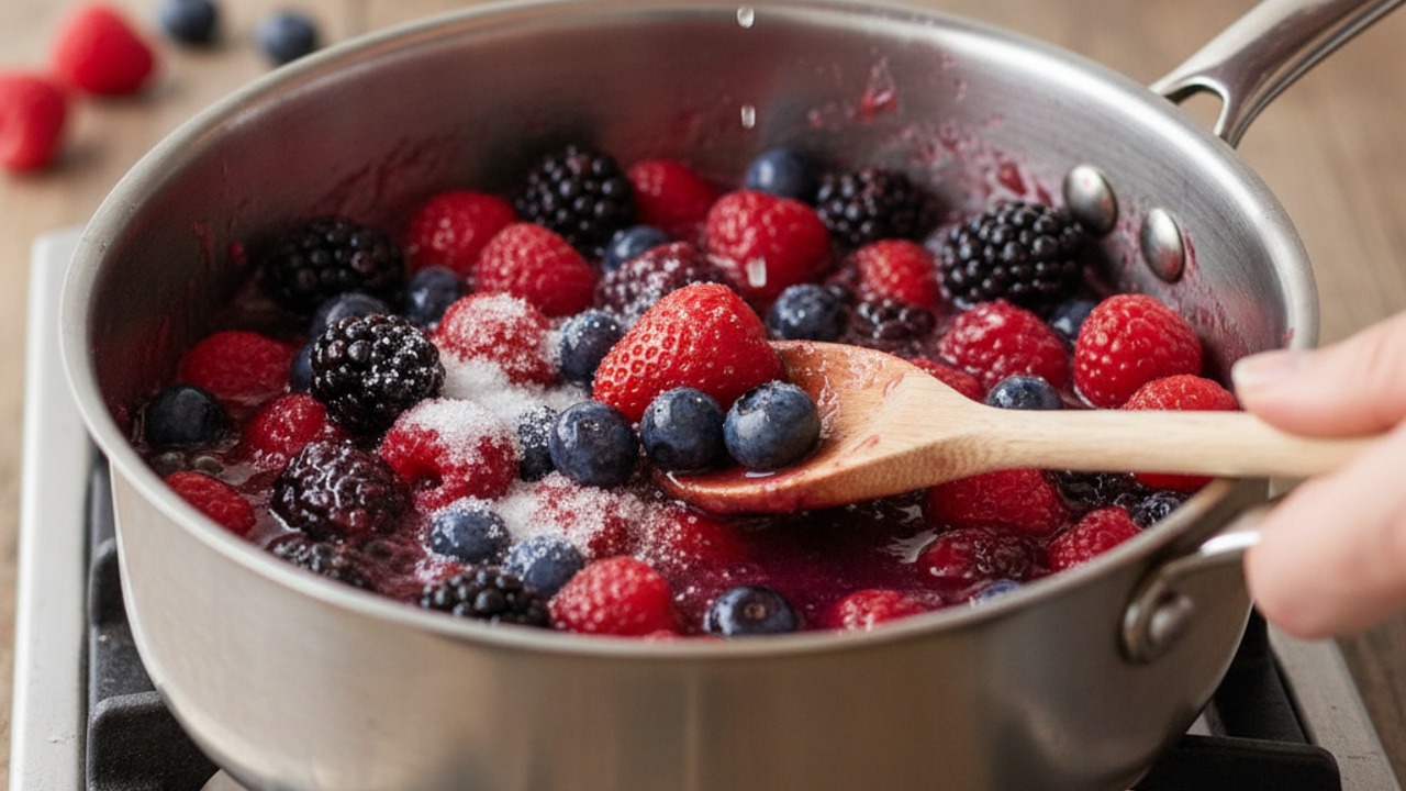 Make the berry compote