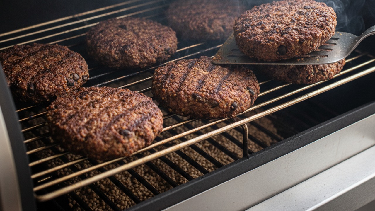 Cold-smoke or hot-smoke the patties
