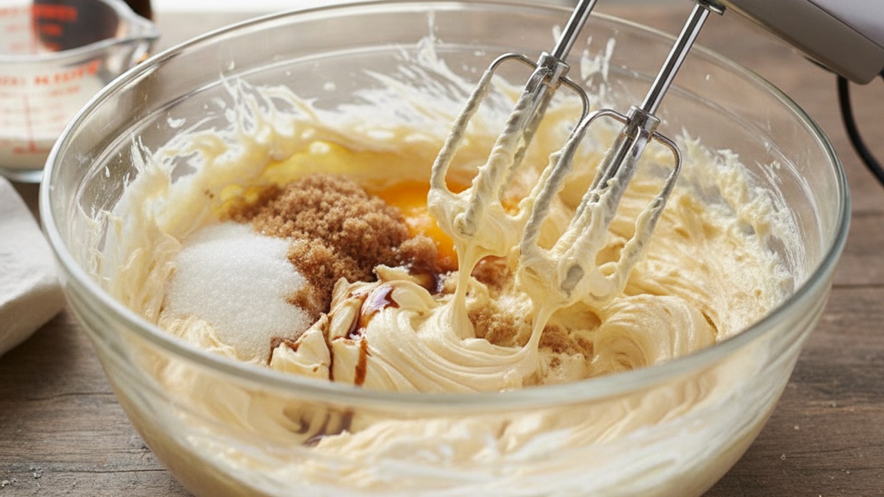 Cream butter and sugars