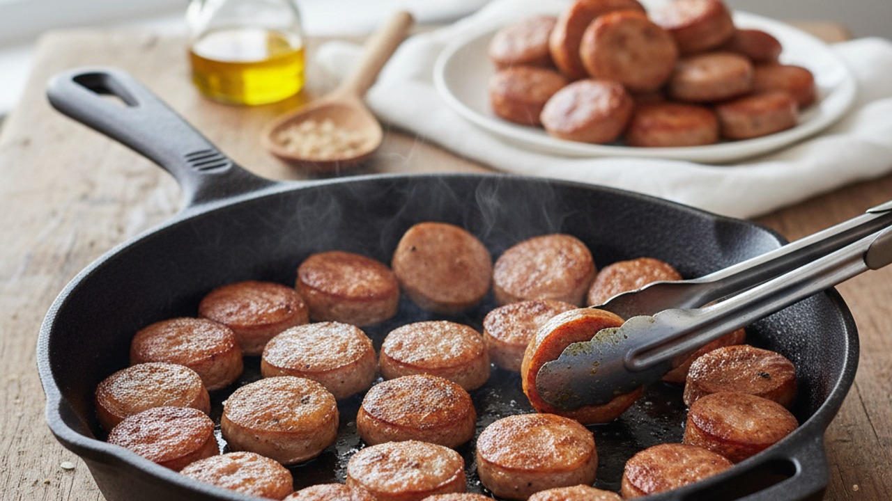 Brown the kielbasa