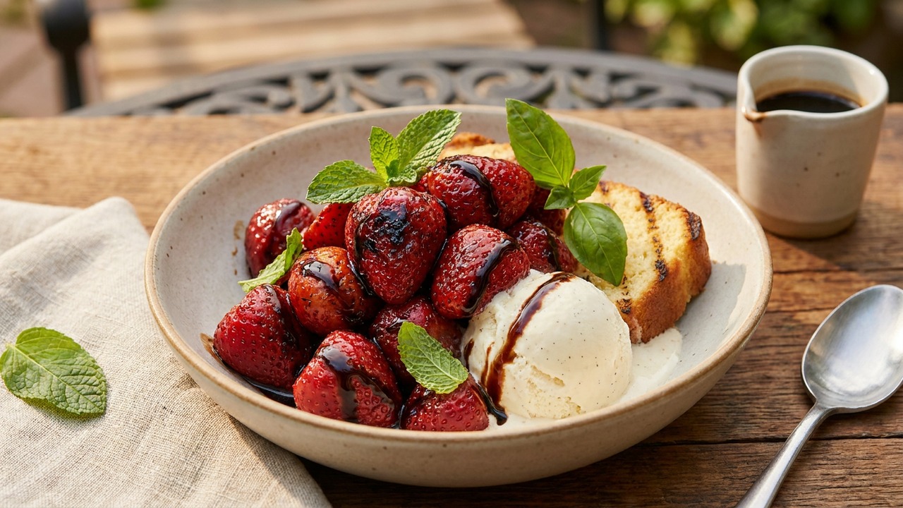 Grilled Balsamic Strawberries