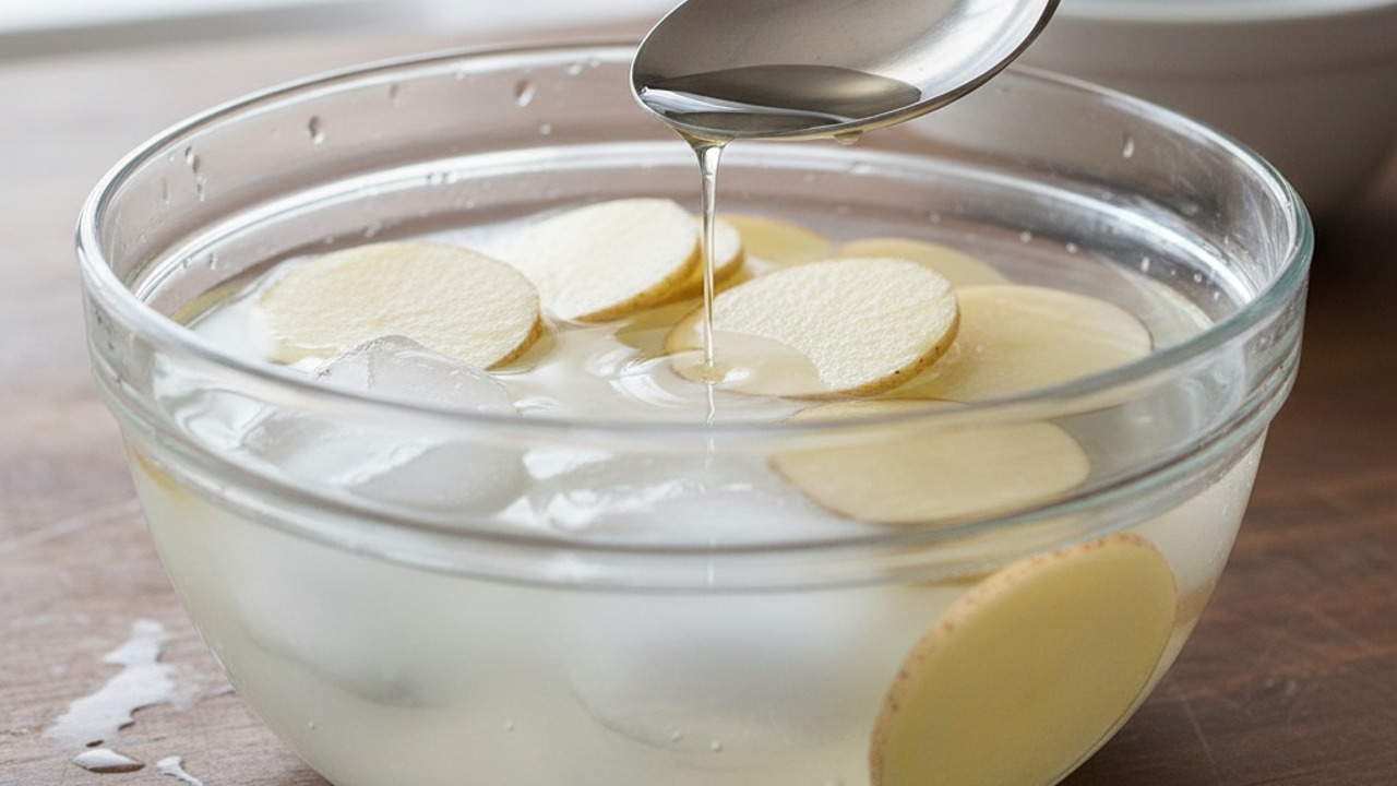 Rinse and soak to remove starch