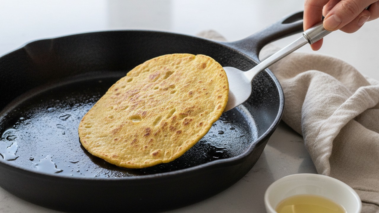 Cook on a hot skillet (comal)