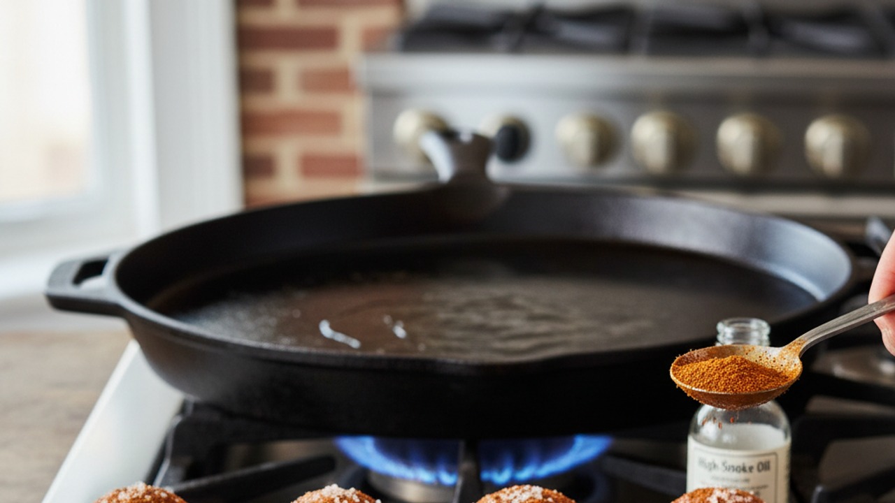 Portion and season the beef; heat the griddle
