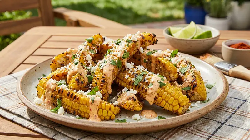 Corn Ribs Grilled Elote Style