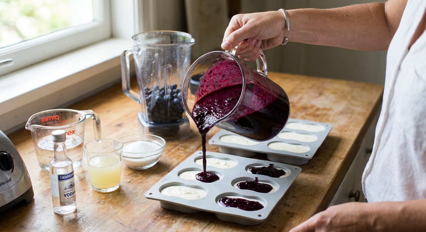 Prepare the blue blueberry layer