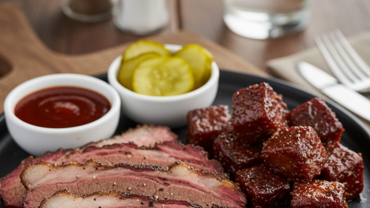 Slice the flat and serve with burnt ends