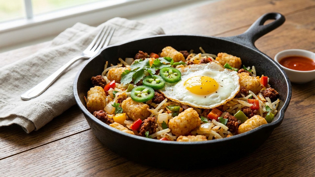 Hashbrown Hash with Tots & Chorizo