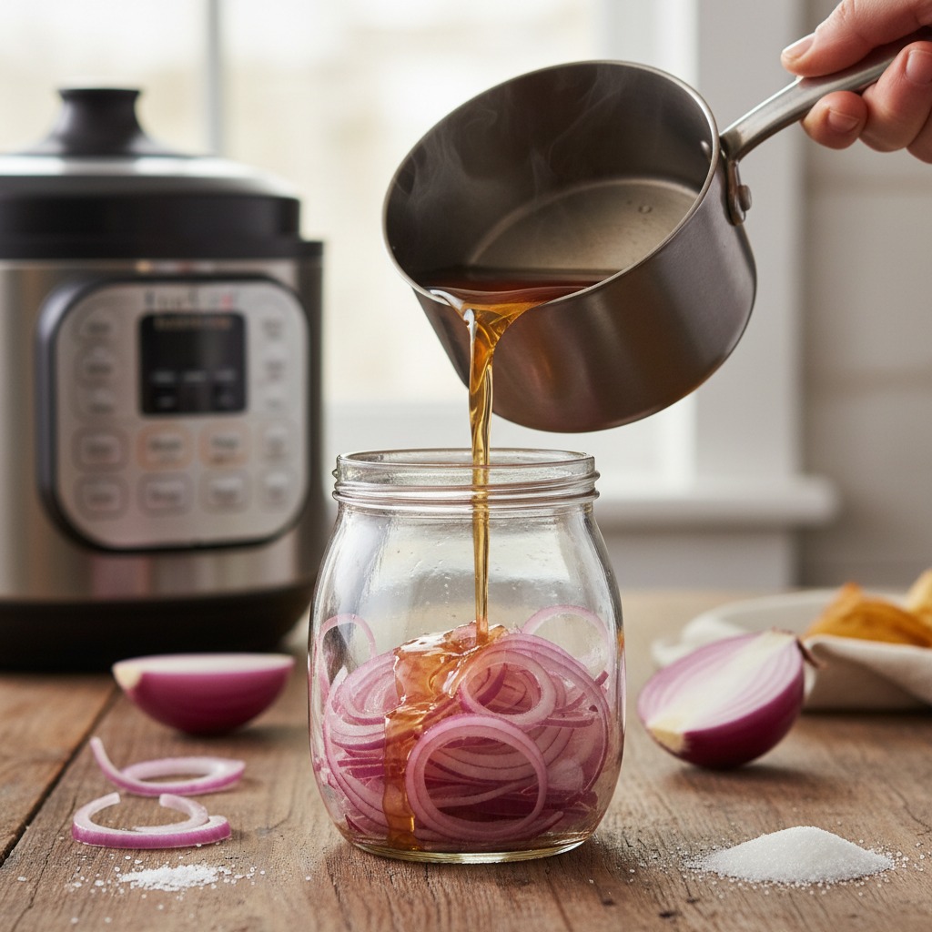 Quick-pickle the red onions