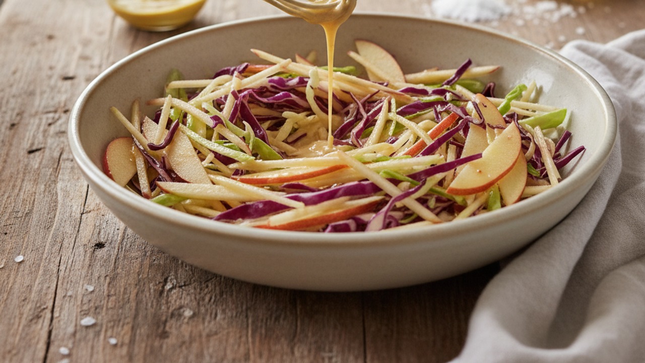 Make the apple-cabbage slaw