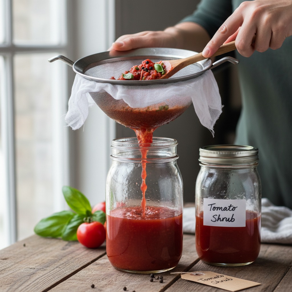 Infuse and strain the shrub
