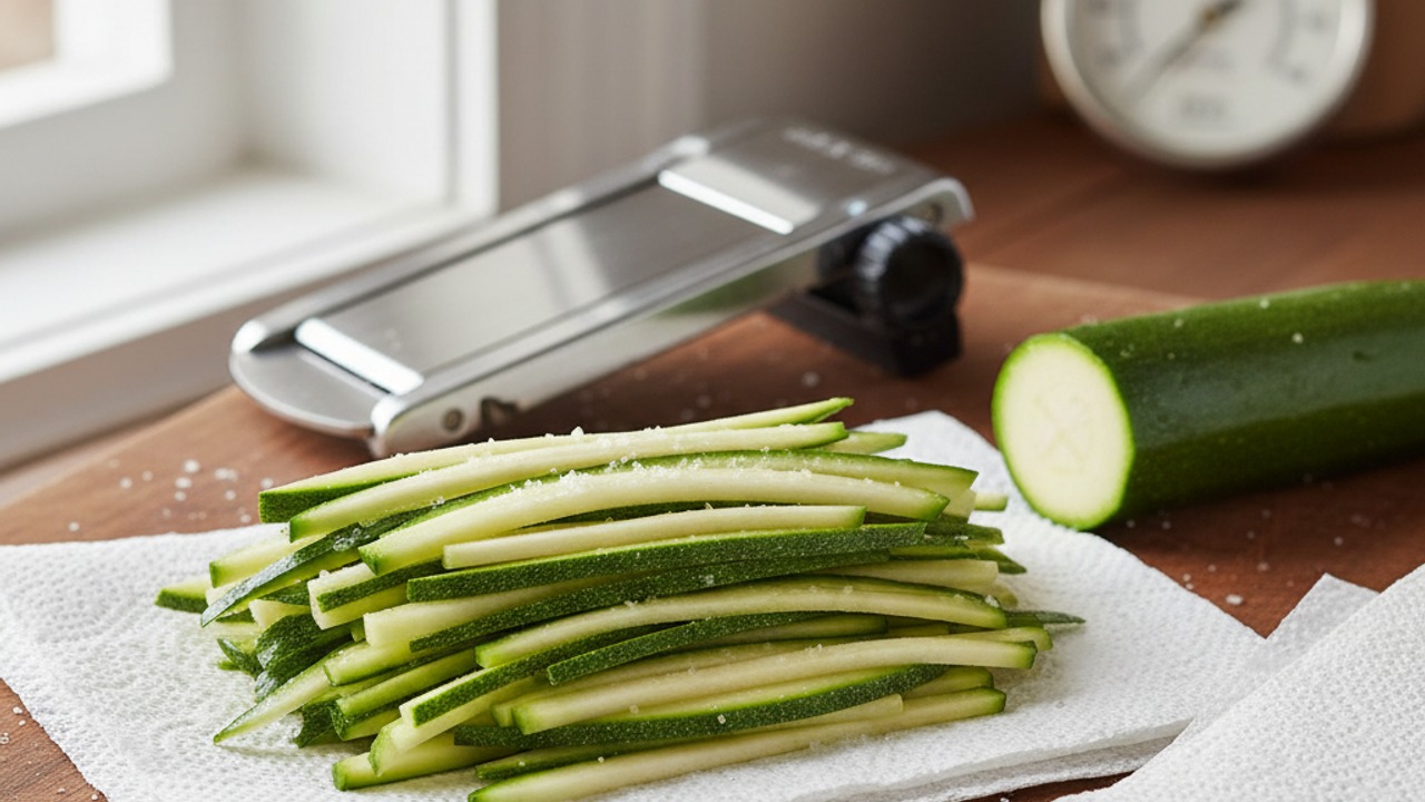 Slice and sweat the zucchini