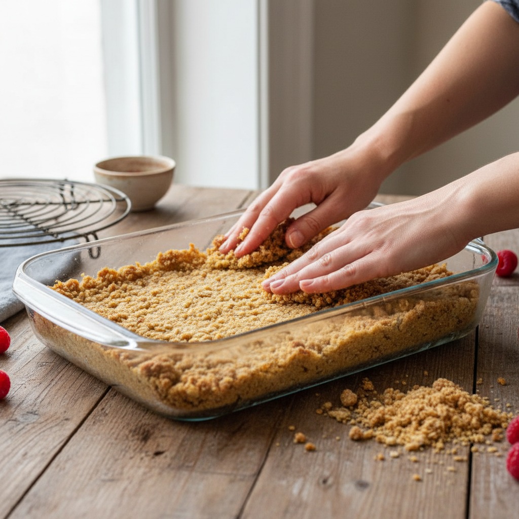 Press and par-bake the base