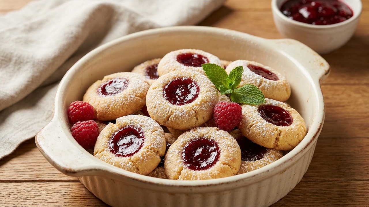 Raspberry Thumbprint Cookies
