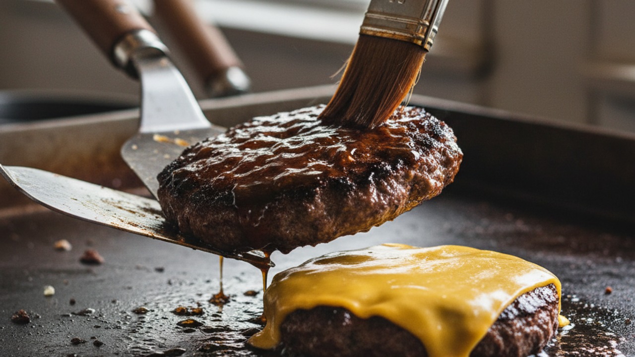 Flip, glaze and melt cheese