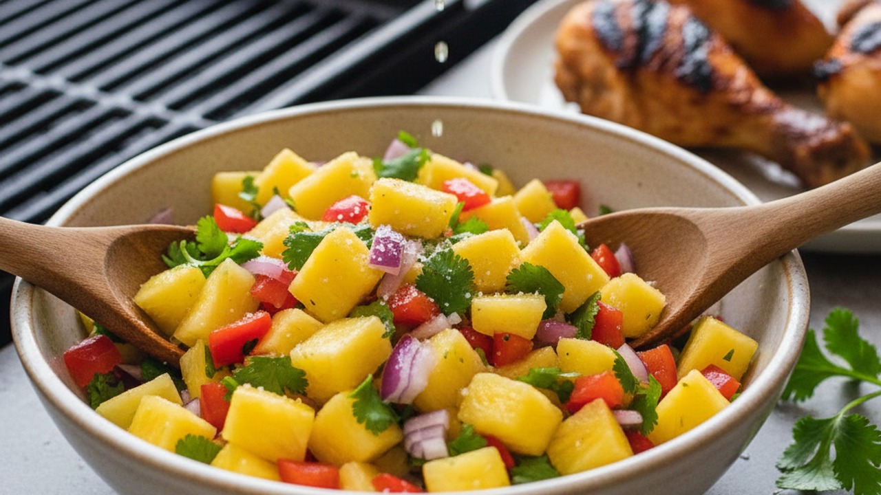 Prepare the pineapple salsa