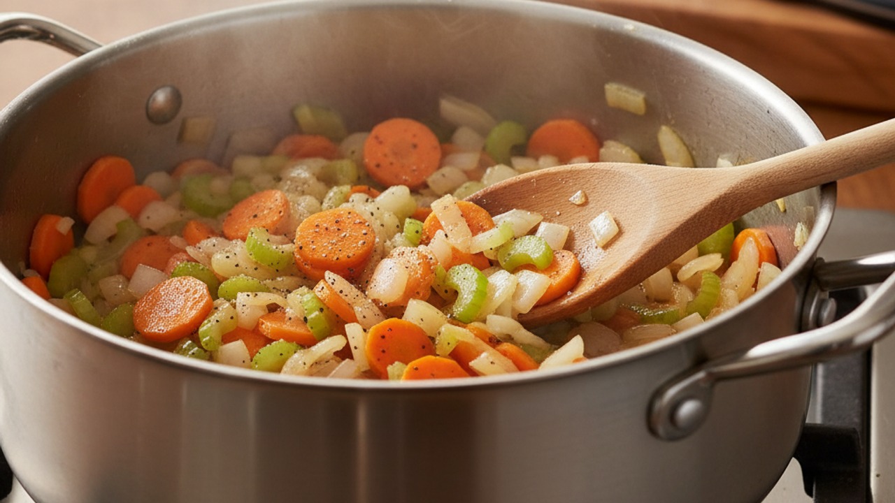 Sauté the vegetables