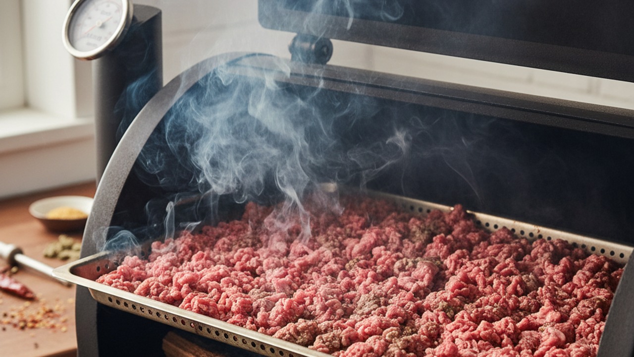 Smoke the ground beef