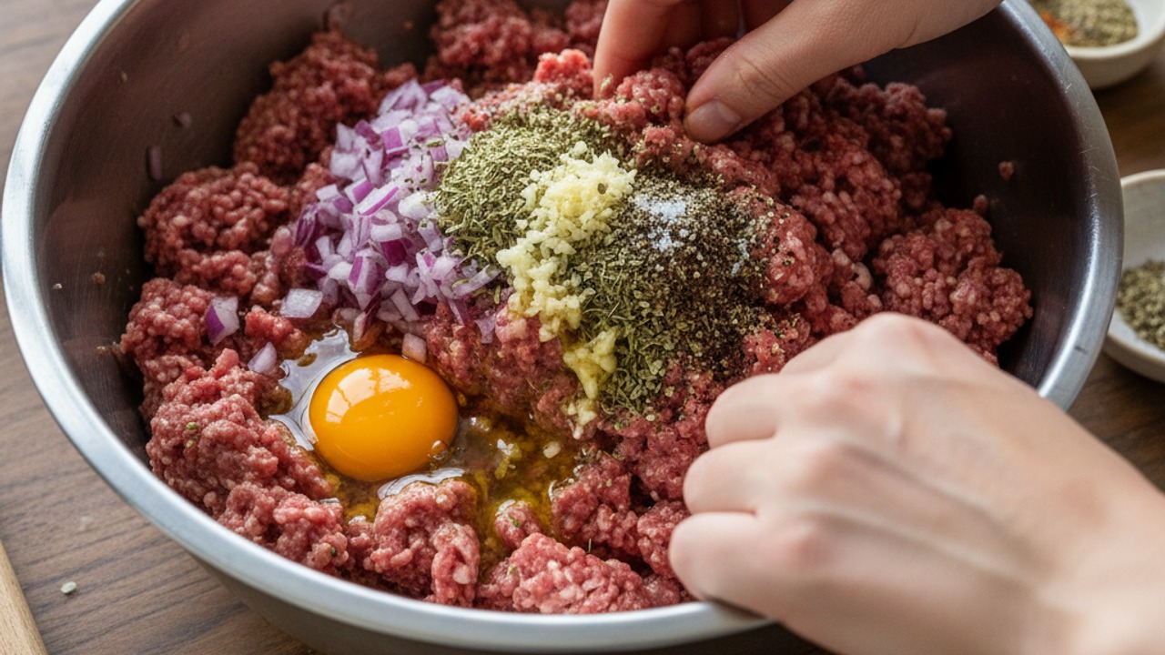 Mix the lamb meatball mixture