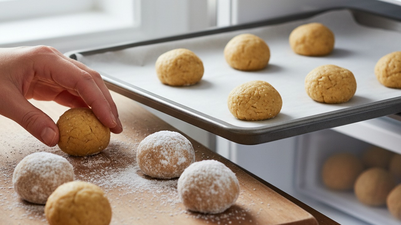 Shape, roll in sugar, and chill
