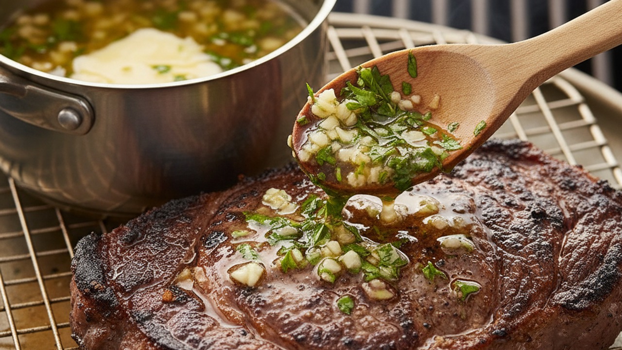 Make and finish with garlic-herb butter