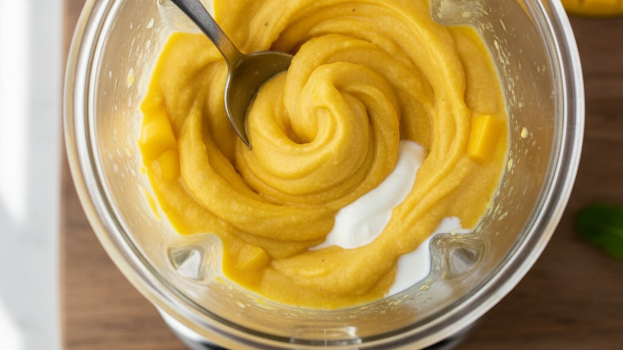 Make the orange (mango) layer