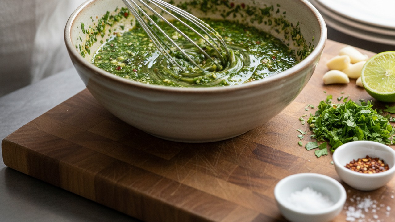 Make the chimichurri-lime marinade