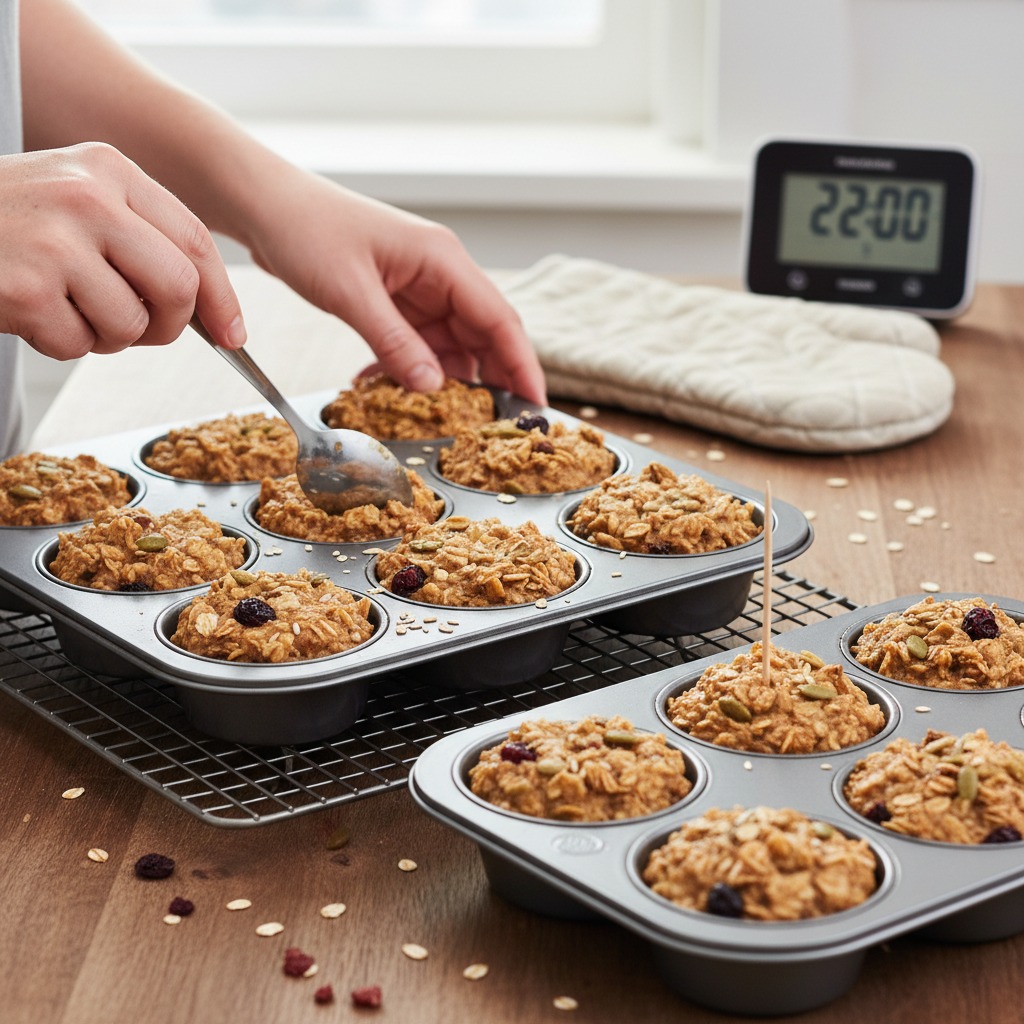 Fill tins and bake