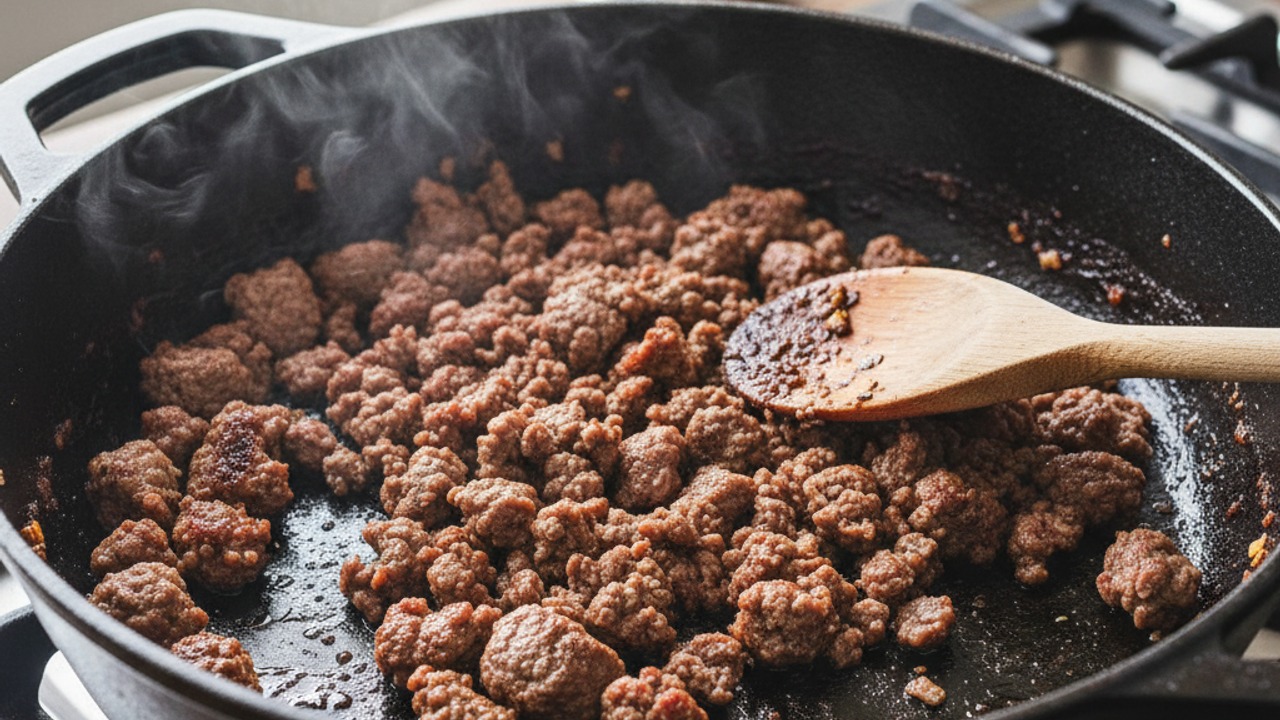 Brown the ground beef