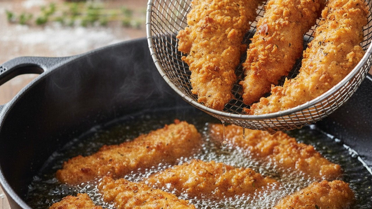 Deep-fry until golden and cooked through