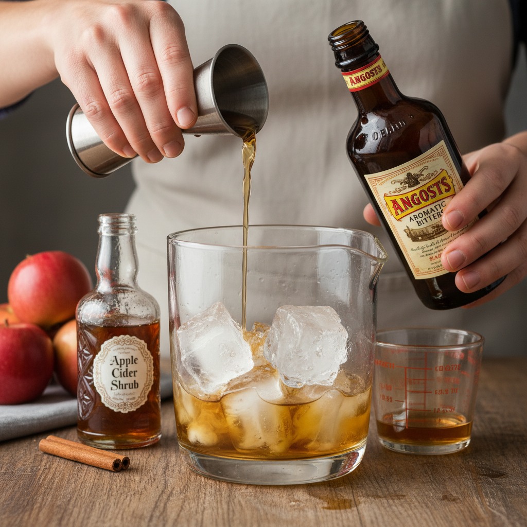 Measure and combine cocktail ingredients