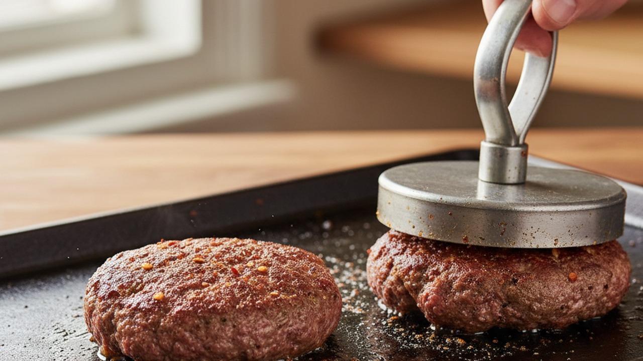 Heat the griddle and smash