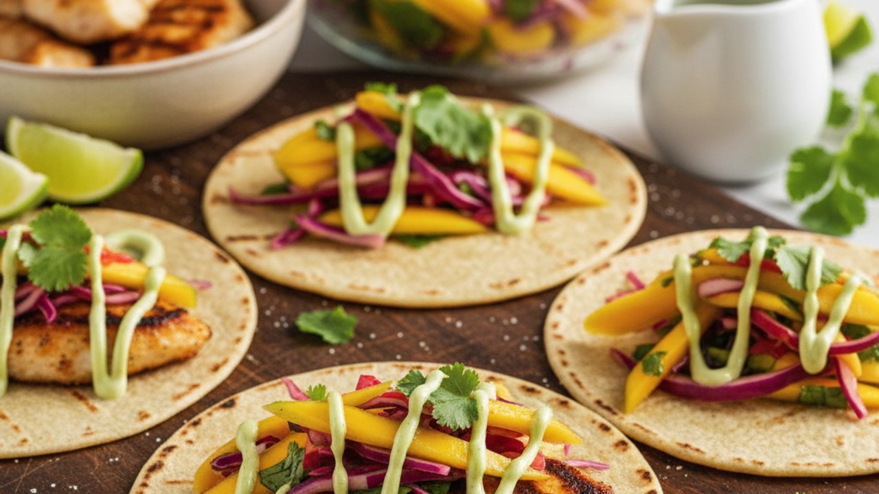 Warm tortillas and assemble tacos