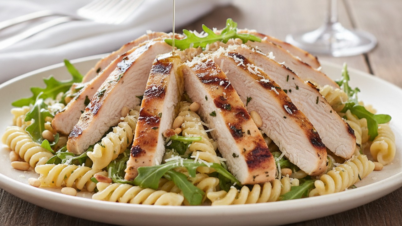 Slice the chicken and serve