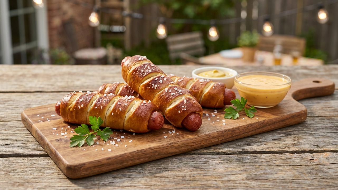 Grilled Pretzel Dogs