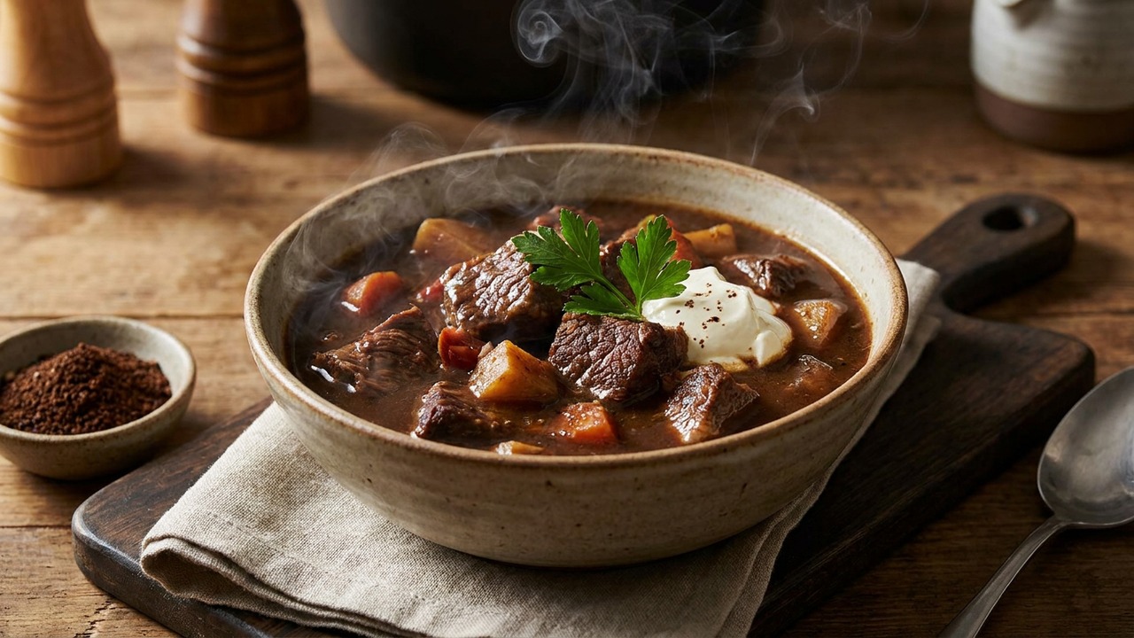 Smoked Beef Stew with Coffee Rub and Chipotle