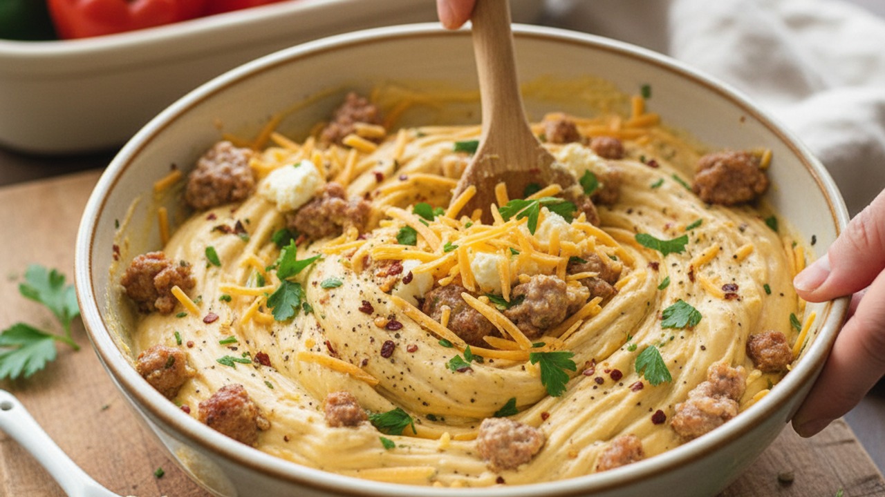 Mix the creamy filling
