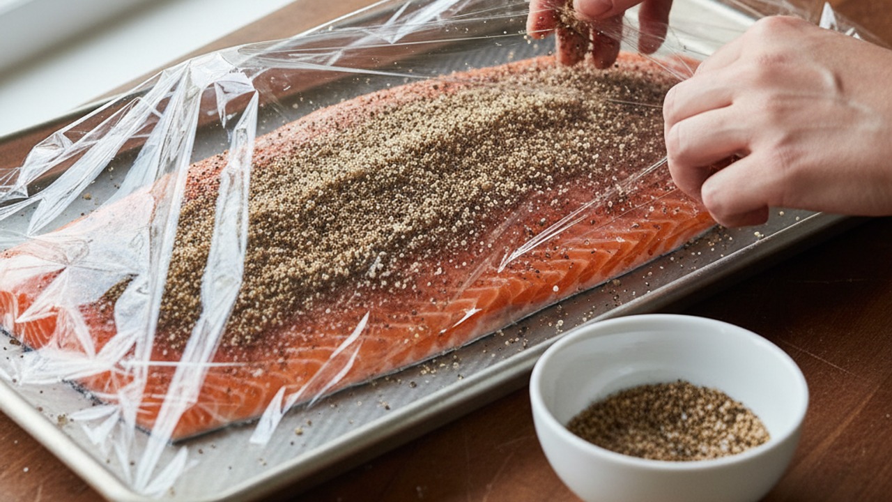Cure the salmon