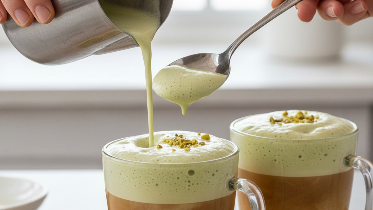 Froth milk and combine