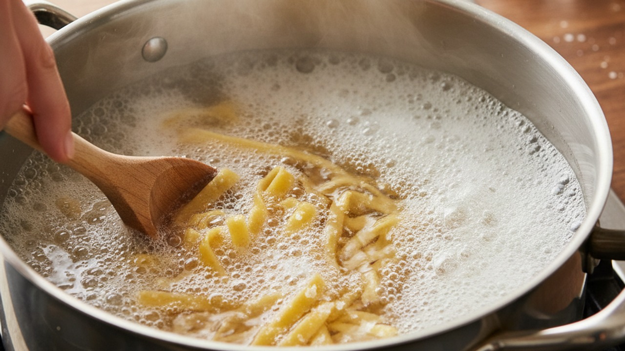 Cook the chickpea pasta