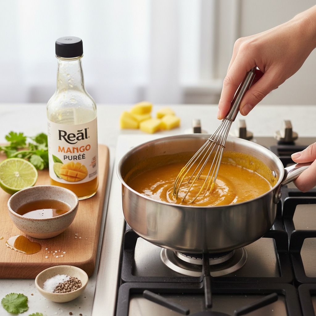 Prepare the Reàl mango glaze