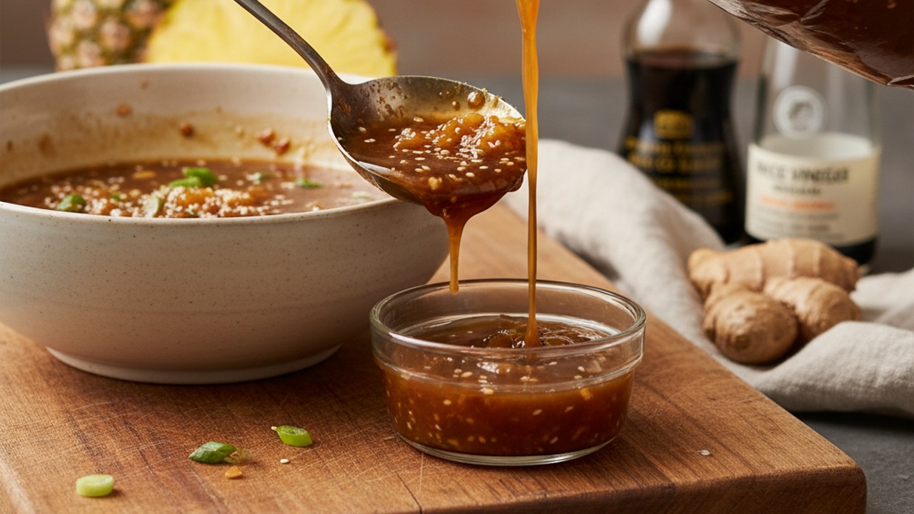 Reserve glaze and portion the marinade