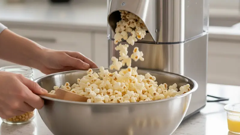 Pop and cool the popcorn