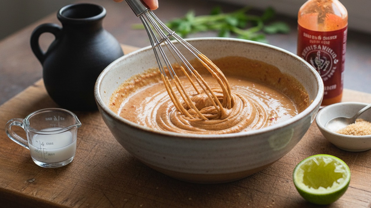Prepare the peanut sauce